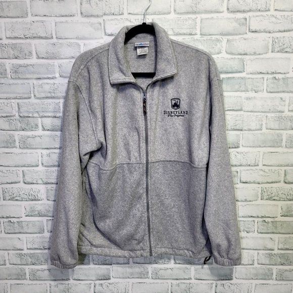 Disneyland Resort Size S Grey Teddy‎ Bear Fleece Full Zip Lightweight Jacket - Picture 1 of 7